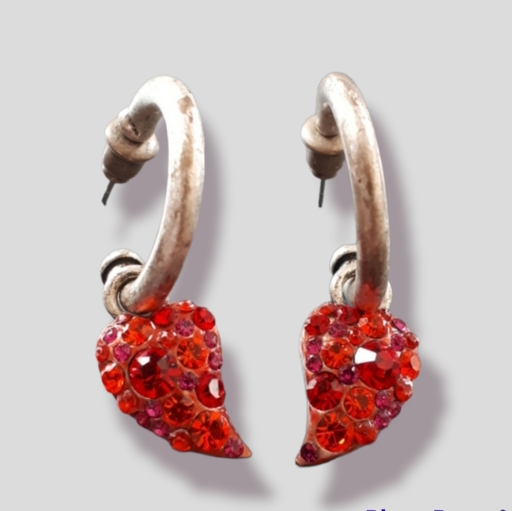 Crystal heart earrings
